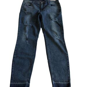 Ms. Cello Women's 18 Black Raw Hem Distressed Jeans